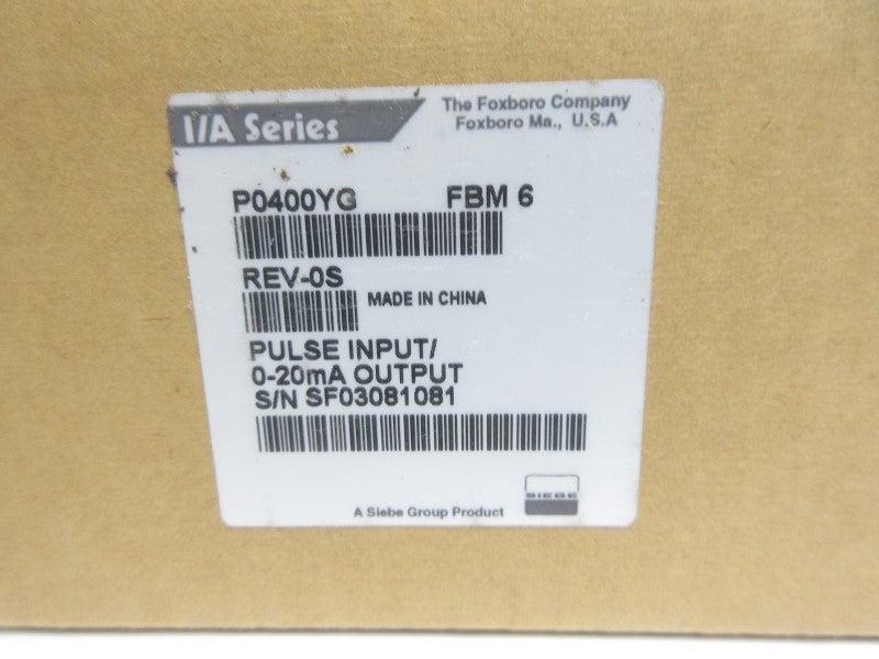 FOXBORO P0400YG REV. 0S NSMP