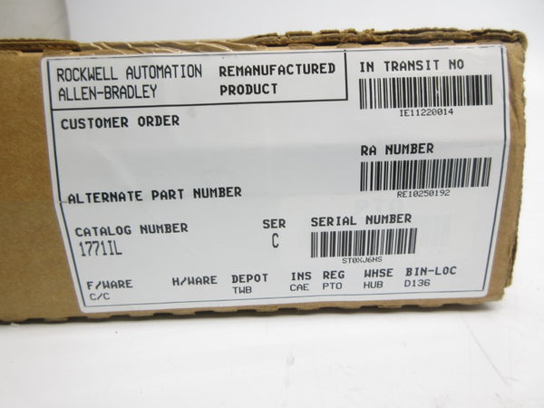 ALLEN BRADLEY 1771-IL SER. C F/W C 5VDC 1.10A REV. C01 REMAN