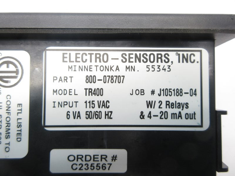 ELECTRO-SENSORS 800-078707 TR400 115VAC NSNP