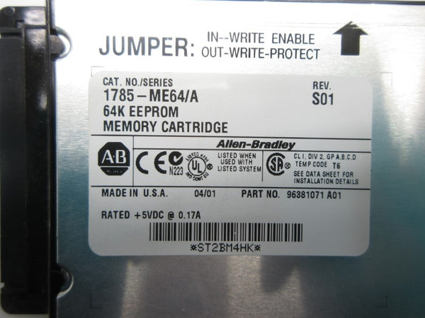 ALLEN BRADLEY 1785-ME64 SER. A 5VDC 0.17A REV. S01 NSNP