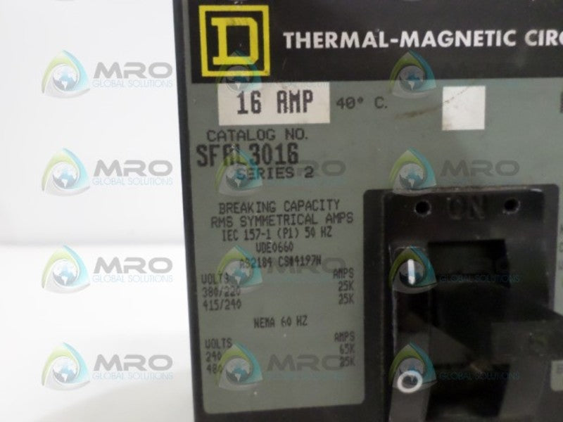 SQUARE D SFAL3016 CIRCUIT BREAKER 16A NSNP