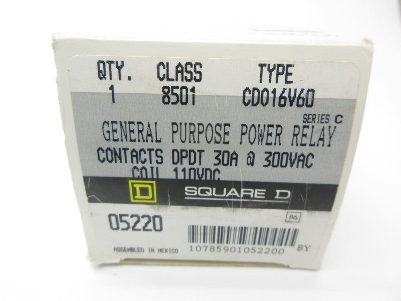 SQUARE D 8501CDO16V60 SER. C 110VDC 30A NSMP