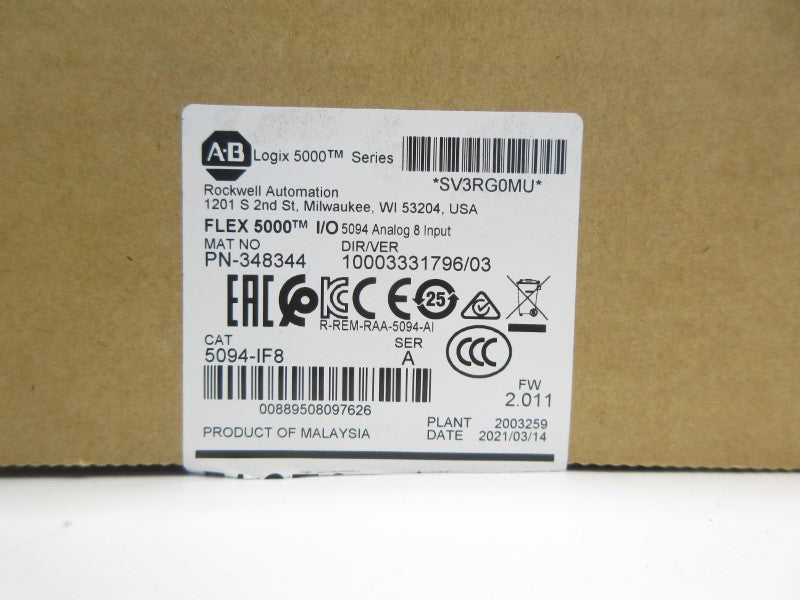 ALLEN BRADLEY 5094-IF8 SER. A F/W 2.011 10VDC NSMP