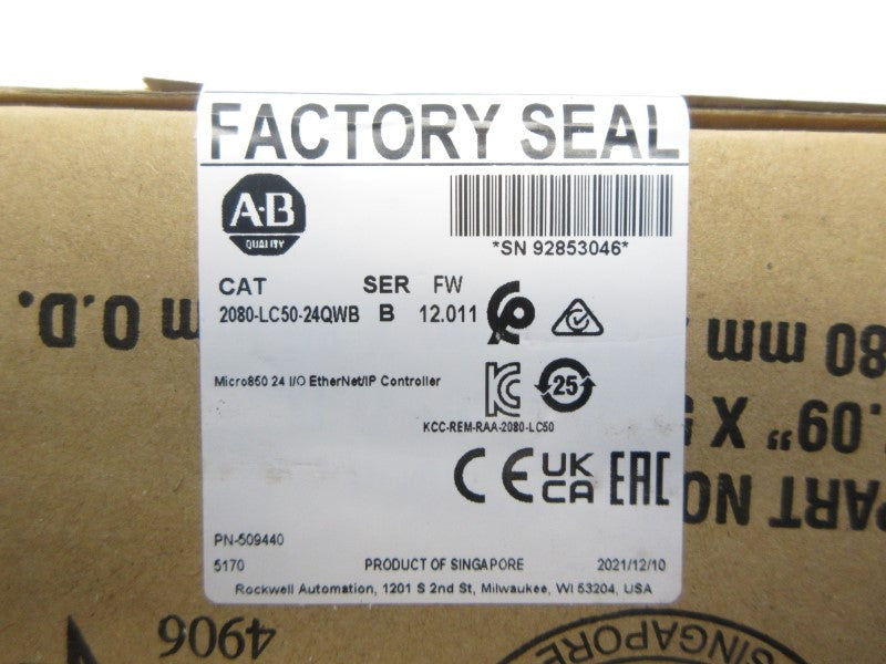 ALLEN BRADLEY 2080-LC50-24QWB SER. B F/W 12.011 NSFS