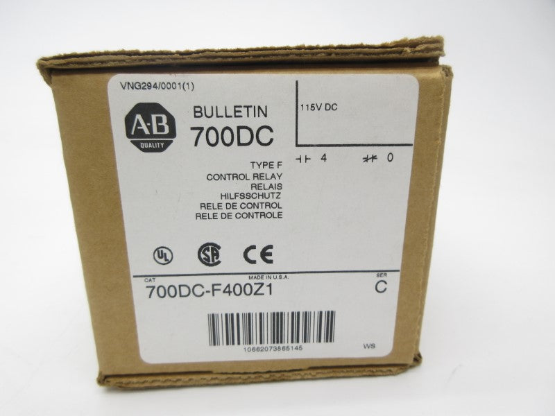 ALLEN BRADLEY 700DC-F400Z1 SER. C 115VDC 60A (BR/WH) NSMP