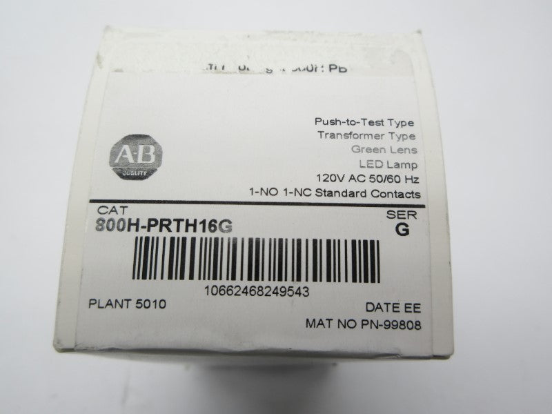 ALLEN BRADLEY 800H-PRTH16G SER. G 120VAC (WH) NSFS