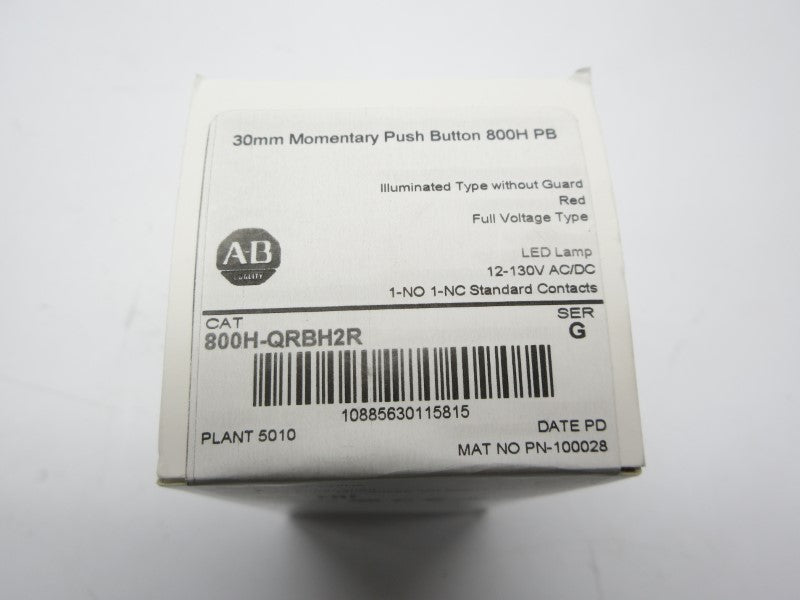 ALLEN BRADLEY 800H-QRBH2R SER. G 12-130VAC (WH) NSFS