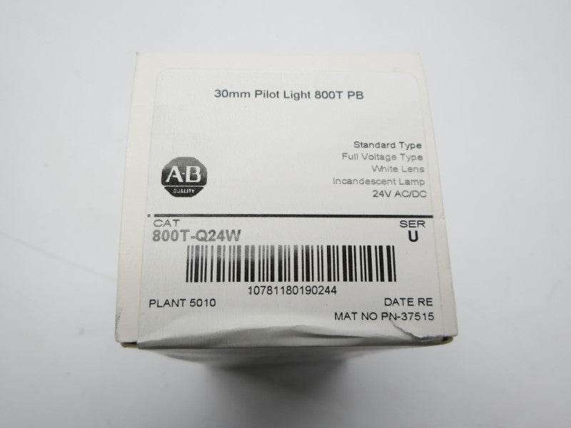 ALLEN BRADLEY 800T-Q24W SER. U 24VAC (WH) NSFS