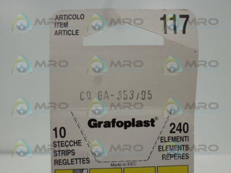 GRAFOPLAST CQ-GA-353/95 "0" STRIPS (PKG OF 10) NSMP