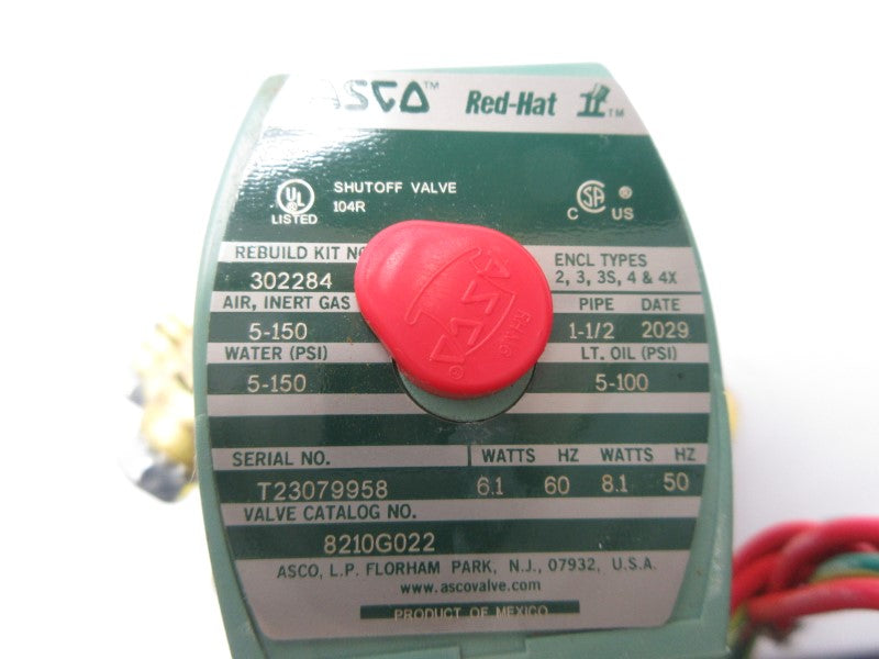 ASCO 8210G022 110/120V 5-150PSI 1-1/2" NSNP