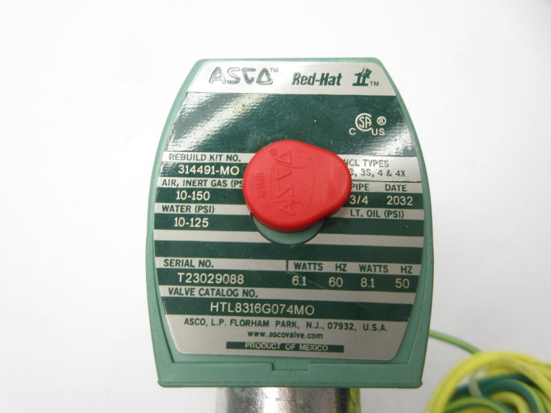 ASCO HTL8316G074MO 110/120V 10-150PSI 3/4" NSNP