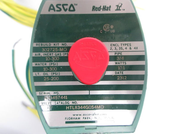 ASCO HTL8344G054MO 110/120V 10-300PSI NSNP