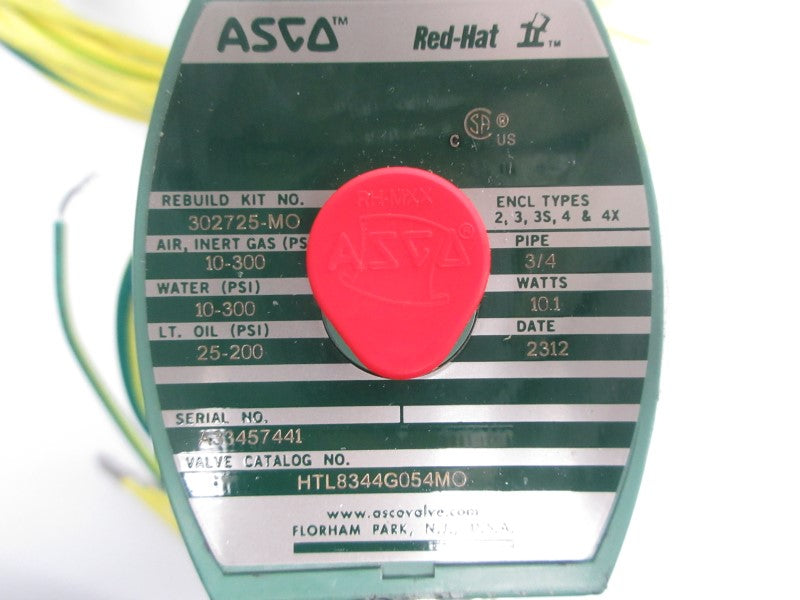 ASCO HTL8344G054MO 110/120V 10-300PSI NSNP