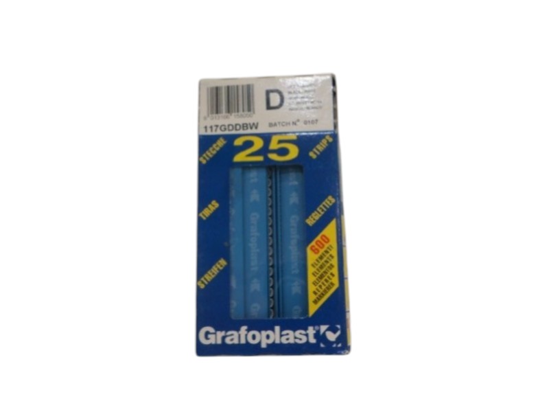 GRAFOPLAST 117GDDBW D" MARKER STRIPS (PKG OF 25)  NSMP