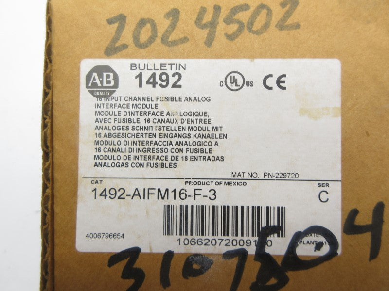 ALLEN BRADLEY 1492-AIFM16-F-3 SER. C (BR/WH) NSMP
