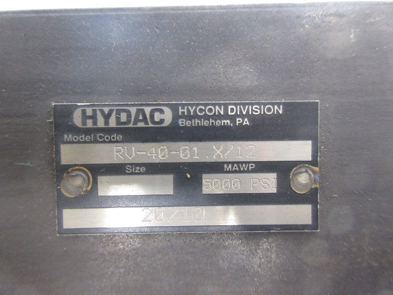 HYDAC RV-40-01.X/12 5000PSI NSNP