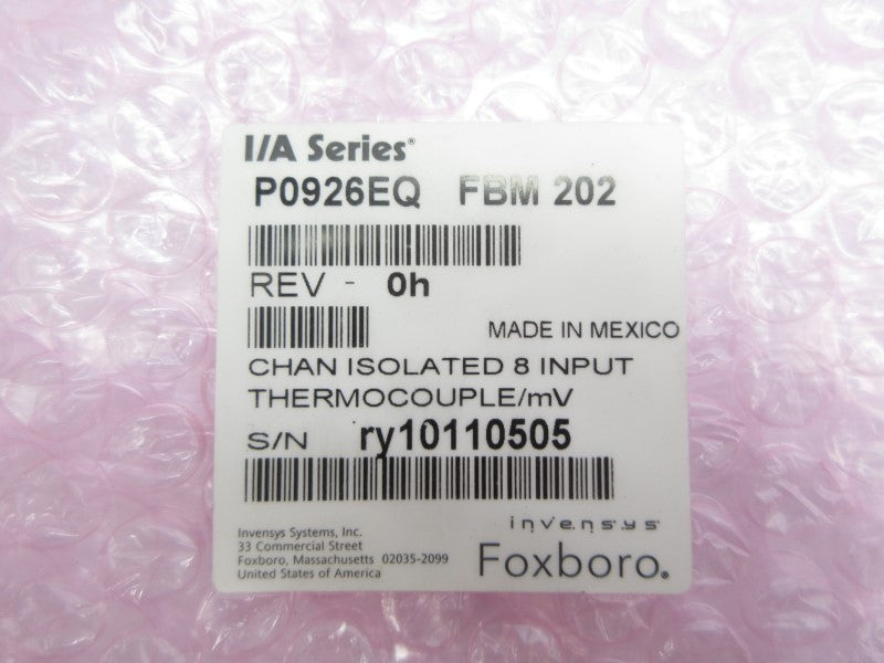 FOXBORO P0926EQ FBM202 REV. 0H NSMP