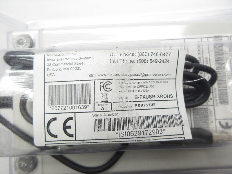 FOXBORO P0972SE B-FXUSB-XROHS REV. A NSMP