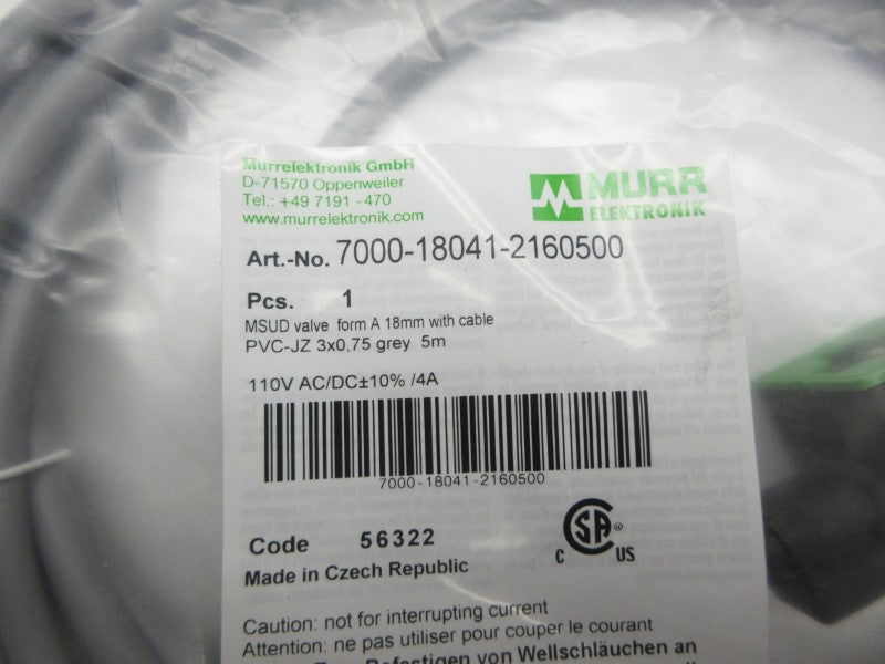 MURR ELEKTRONIK 7000-18041-2160500 56322 110VAC/DC 4A 5M NSMP