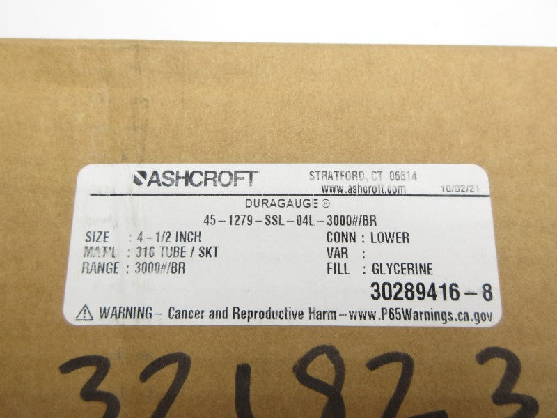 ASHCROFT 45-1279-SSL-04L-3000#BR 3000PSI 4-1/2" NSMP