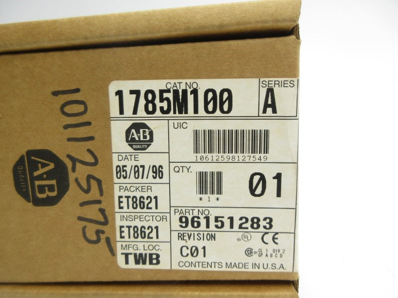 ALLEN BRADLEY 1785-M100 SER. A 5VDC 0.17A REV. C01 NSMP