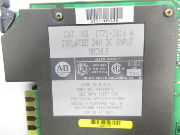 ALLEN BRADLEY 1771-IQ16 SER. A 24VDC REV. A NSNP