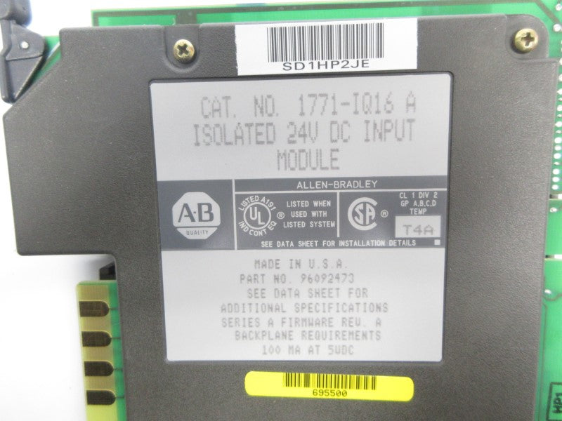 ALLEN BRADLEY 1771-IQ16 SER. A 24VDC REV. A NSNP