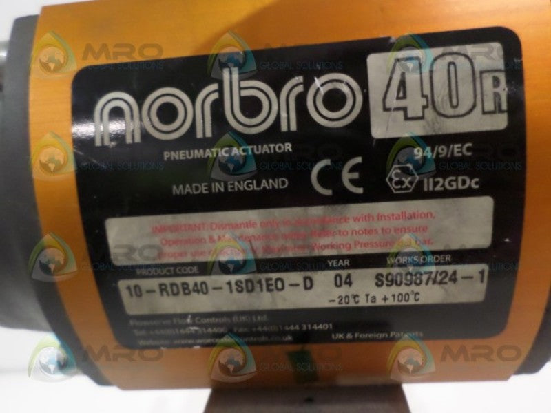 NORBRO 10-RDB40-1SD1E0-D PNEUMATIC ACTUATOR (AS PICTURED)  UNMP