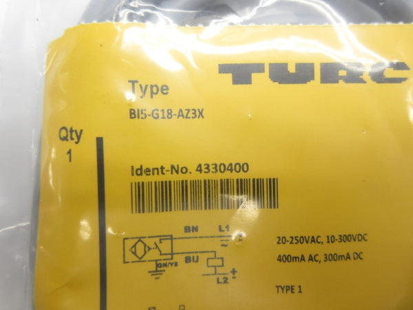 TURCK BI5-G18-AZ3X 4330400 20-250VAC NSMP