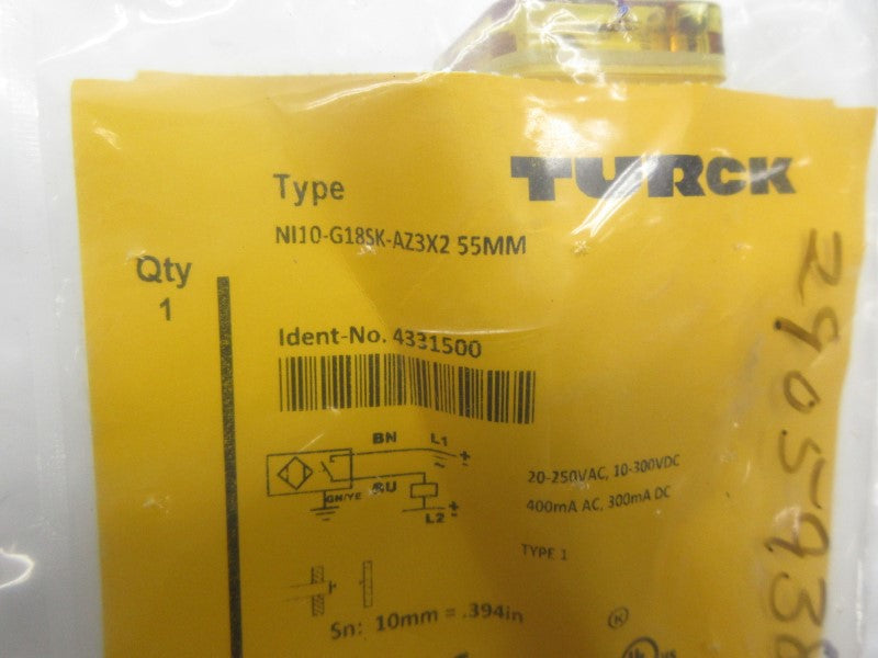 TURCK NI10-G18SK-AZ3X255MM 4331500 20-250VAC NSMP