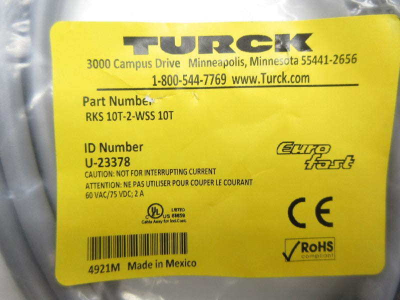 TURCK RKS10T-2-WSS10T U-23378 60VAC 2A NSMP