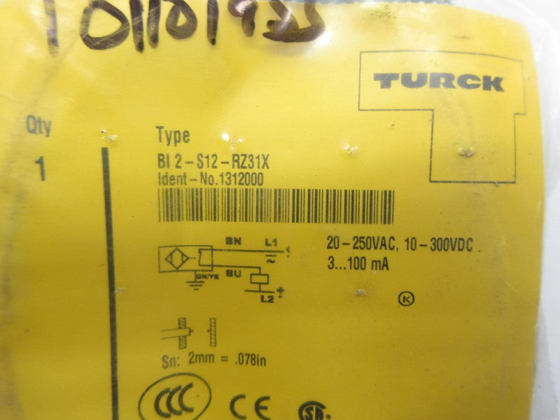 TURCK BI2-S12-RZ31X 1312000 20-250VAC NSMP