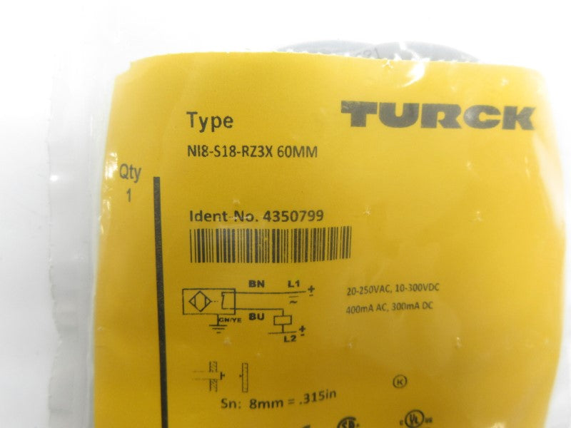 TURCK NI8-S18-RZ3X60MM 4350799 20-250VAC NSMP