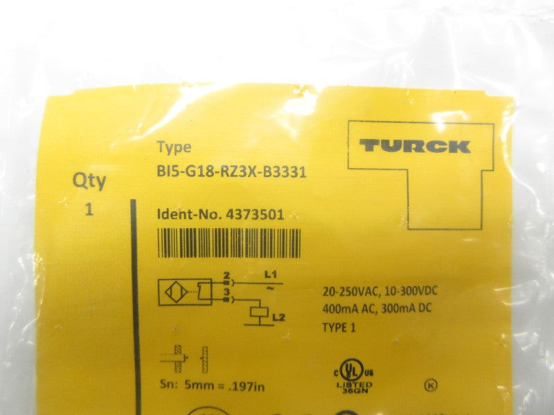TURCK BI5-G18-RZ3X-B3331 4373501 20-250VAC NSMP