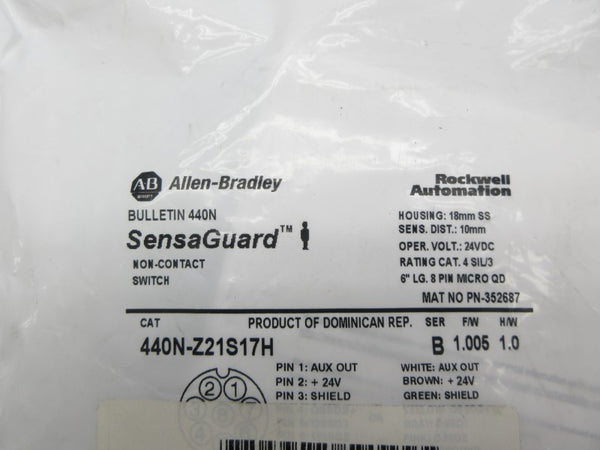 ALLEN BRADLEY 440N-Z21S17H SER. B F/W 1.005 24VDC NSMP