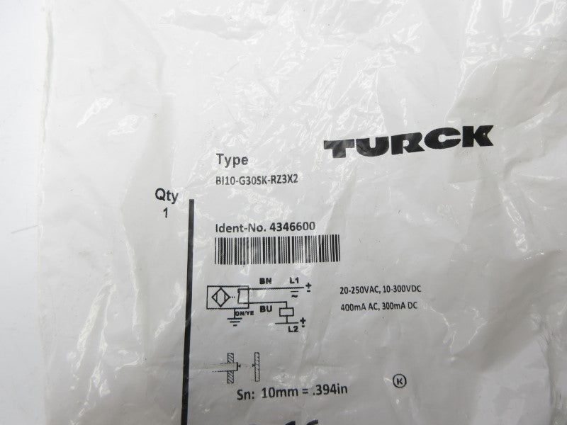 TURCK BI10-G30SK-RZ3X2 4346600 20-250VAC NSMP