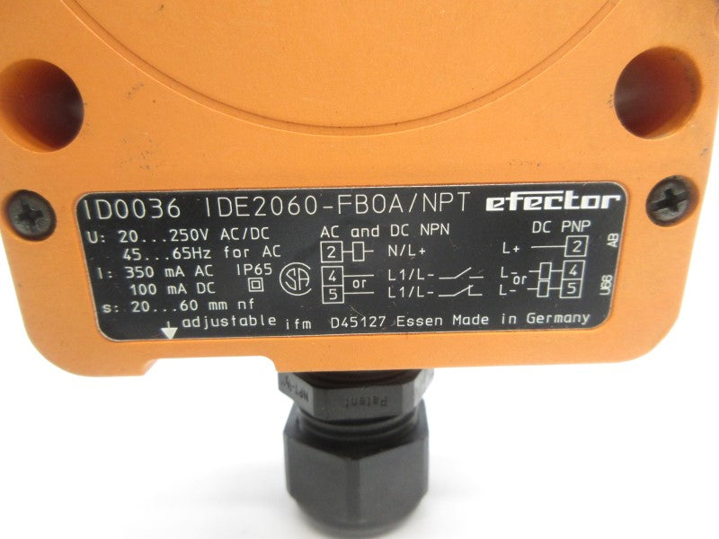IFM EFECTOR ID0036 IDE2060-FBOA/NPT 20-250VAC/DC NSNP