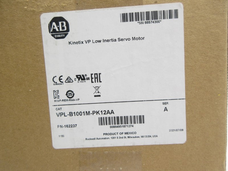 ALLEN BRADLEY VPL-B1001M-PK12AA SER. A 480V NSMP