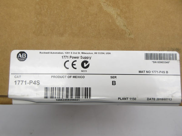 ALLEN BRADLEY 1771-P4S SER. B DATE: 2018 NSFS