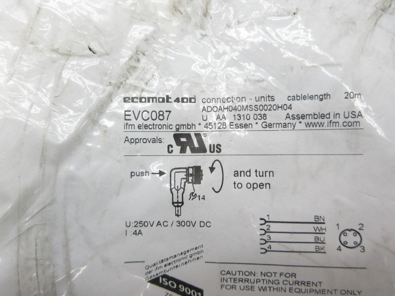 IFM EFECTOR EVC087 ADOAH040MSS0020H04 250VAC 4A NSMP