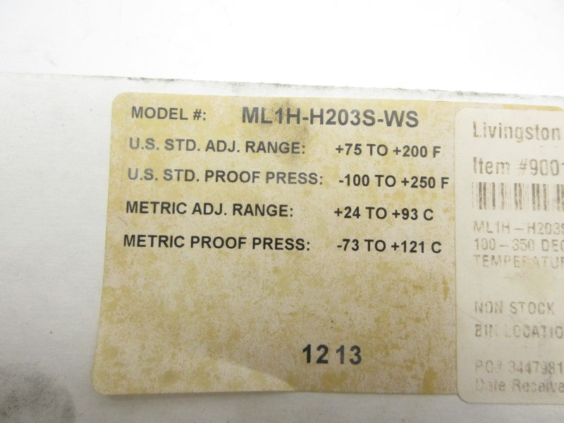 BARKSDALE ML1H-H203S-WS 480VAC 3A -100/250'F NSMP