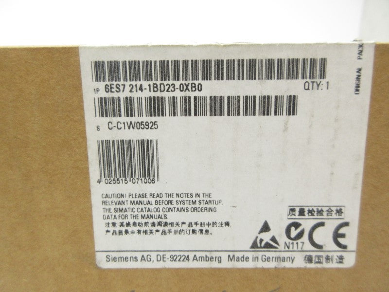 SIEMENS 6ES7214-1BD23-0XB0 85-264VAC 2A NSMP