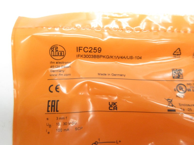 IFM EFECTOR IFK3003BBPKG/K1/V4A/US-104 IFC259 10-30VDC 3A NSMP