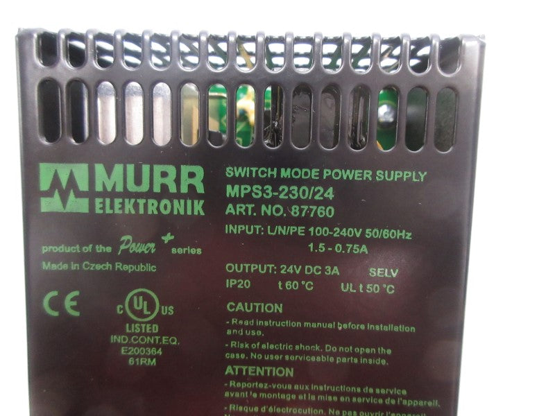 MURR ELEKTRONIK MPS3-230/24 87760 100-240V 1.5-0.75A NSNP