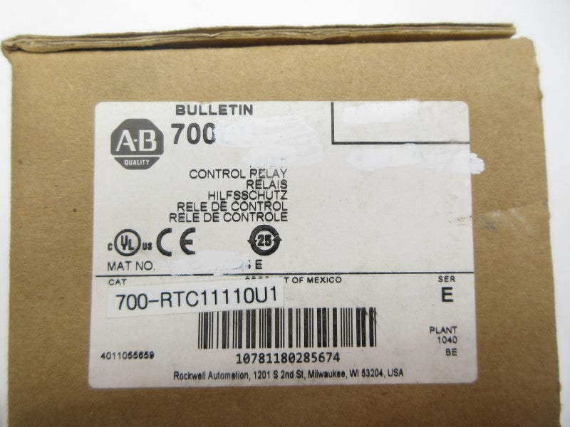ALLEN BRADLEY 700-RTC11110U1 SER. E 110/120VAC 5A (BR/WH) NSMP