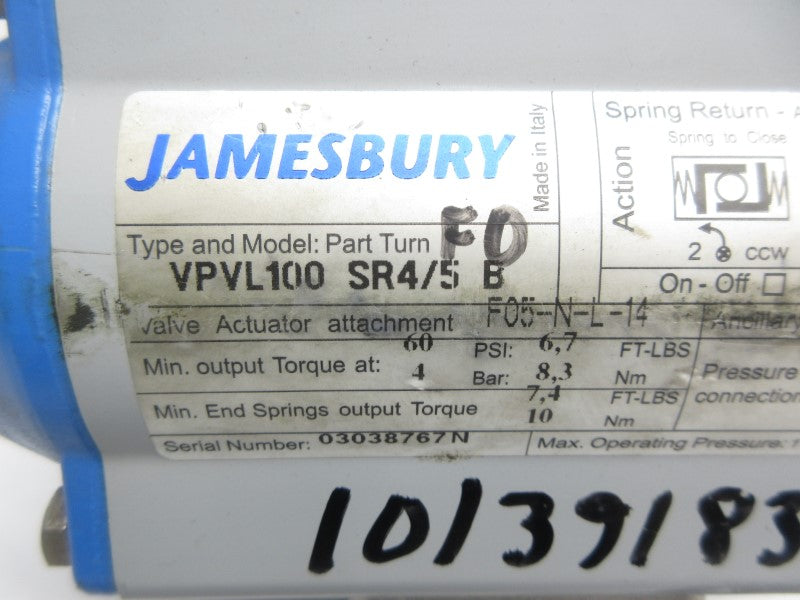 JAMESBURY VPVL100SR4/5B 60PSI UNMP