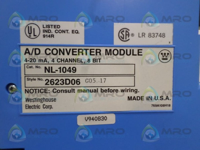 WESTINGHOUSE NL-1049 A/D CONVERTER MODULE NSNP