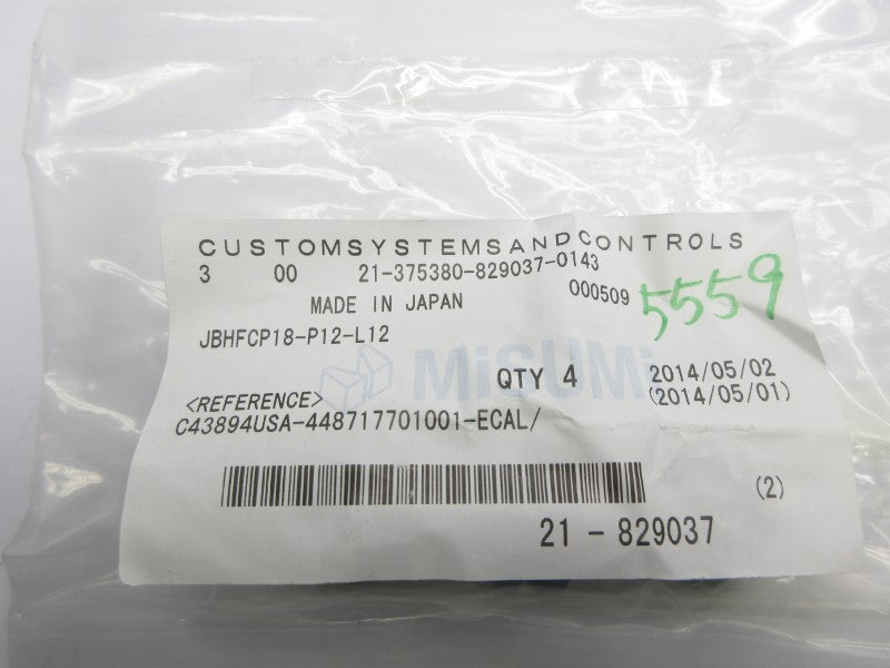 MISUMI JBHFCP18-P12-L12 (PKG OF 4) NSMP