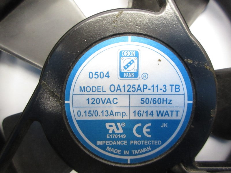 ORION FANS OA125AP-11-3TB 120VAC 0.15/0.13A UNMP