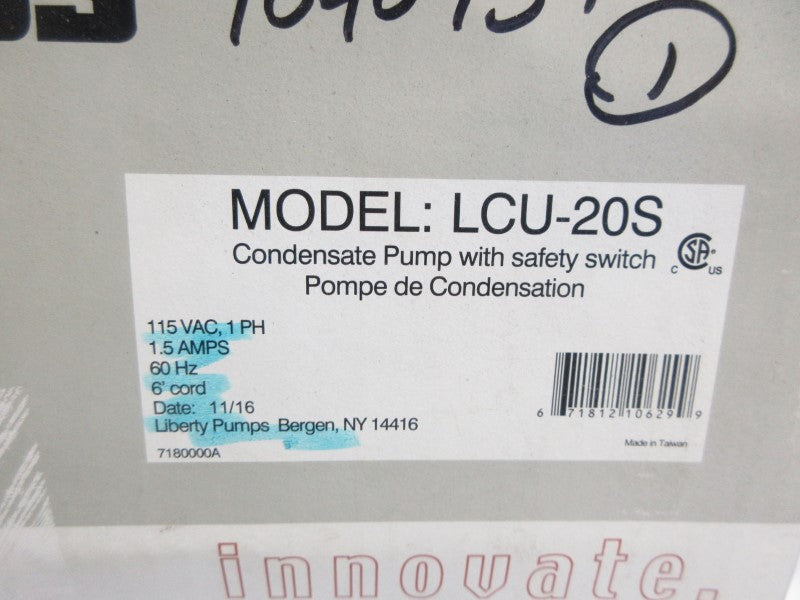 LIBERTY PUMPS LCU-20S 115VAC 1.5A NSMP